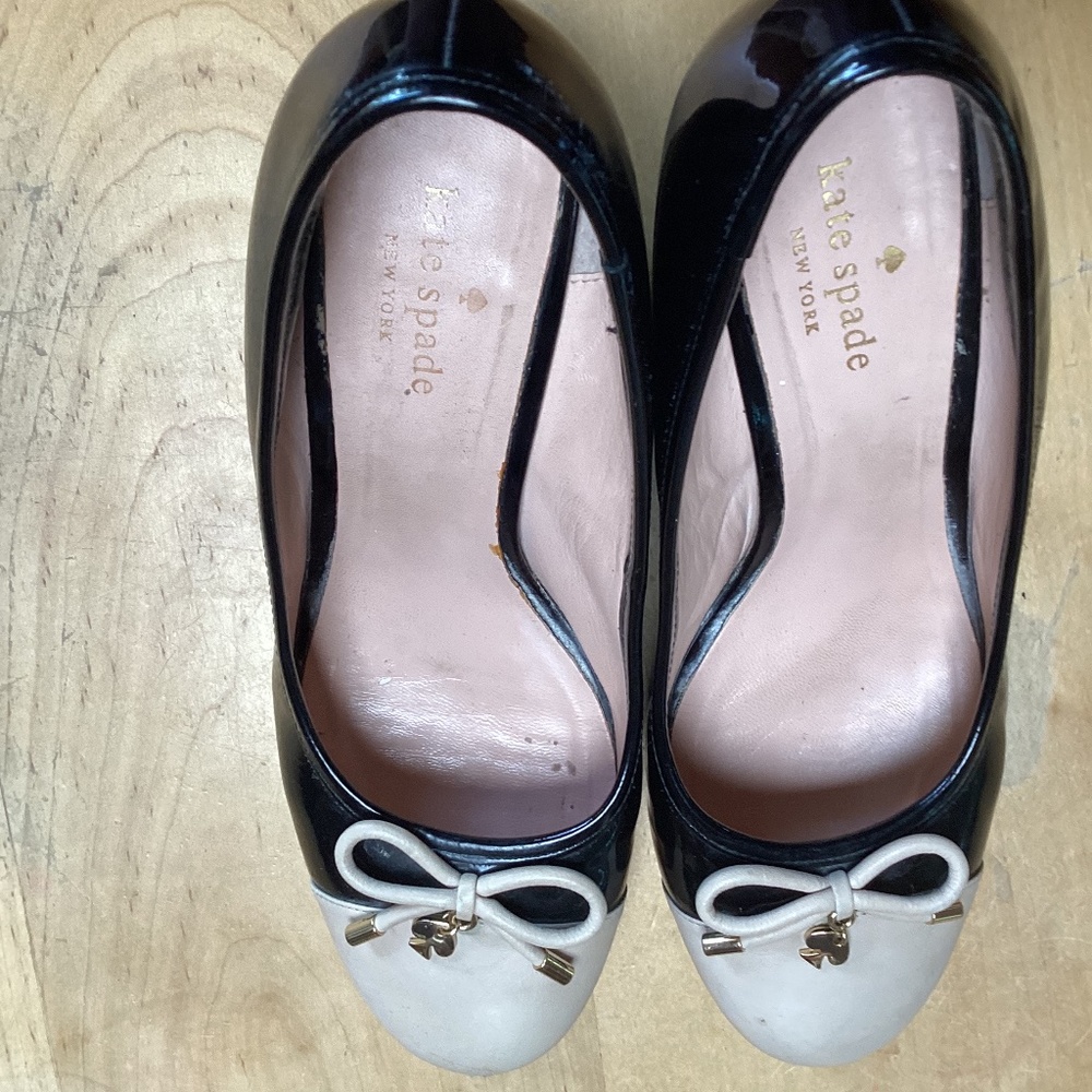 Kate spade shoes, size 10, black and cream color, great condition and wedge
